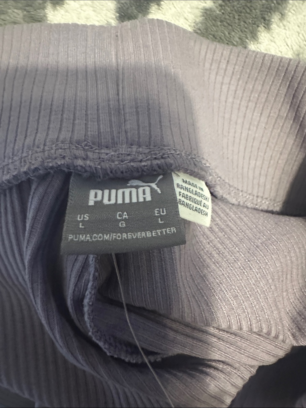 Puma Ribbed Wide-Leg Pants in Dusty Lavender - Picture 3 of 3